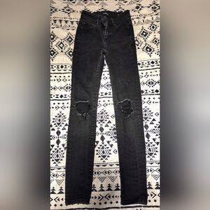 American Eagle Outfitters Black Ripped Skinny Jeans